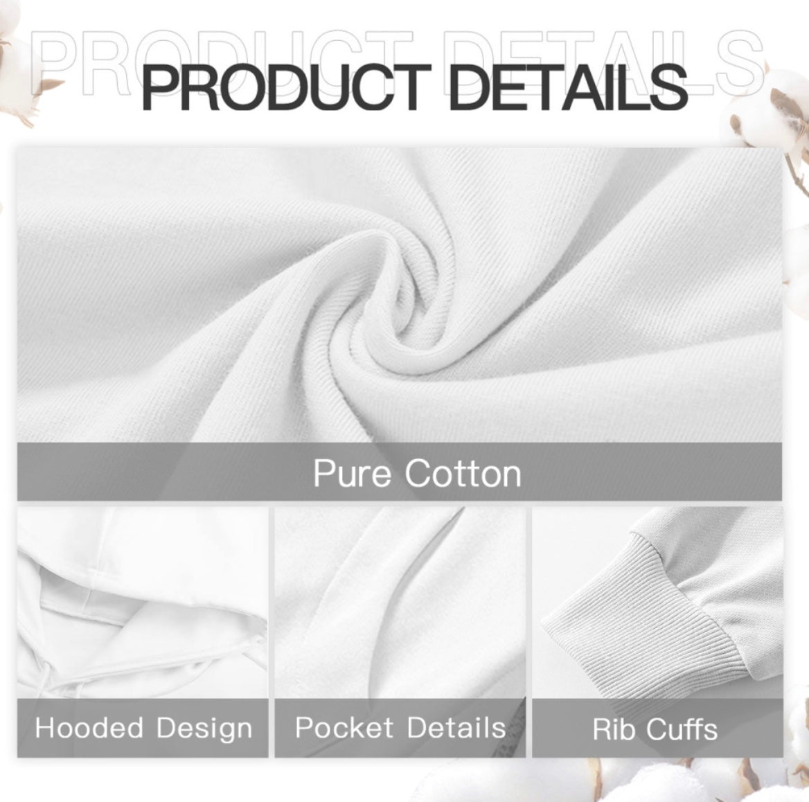 Custom pet portrait pure cotton hoodie